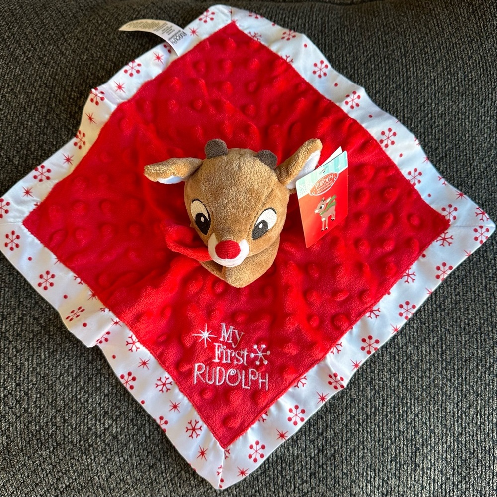 My First Rudolph security blanket / toy 12in x 12in